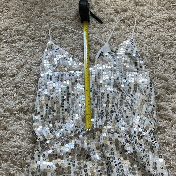 Zara Silver Sequin Mini Dress - Picture 10 of 16